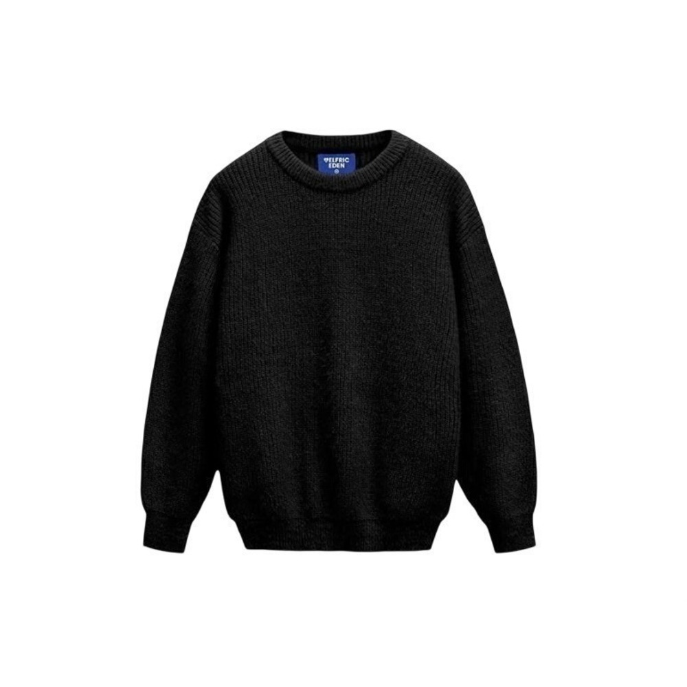 Aelfric Eden Sweater Unisex XS Black Fuzzy Mohair Knit Oversized Crewneck Grunge